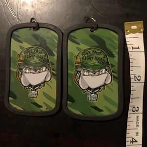 John Cena Camouflage Dog Tags with Bulldog Design